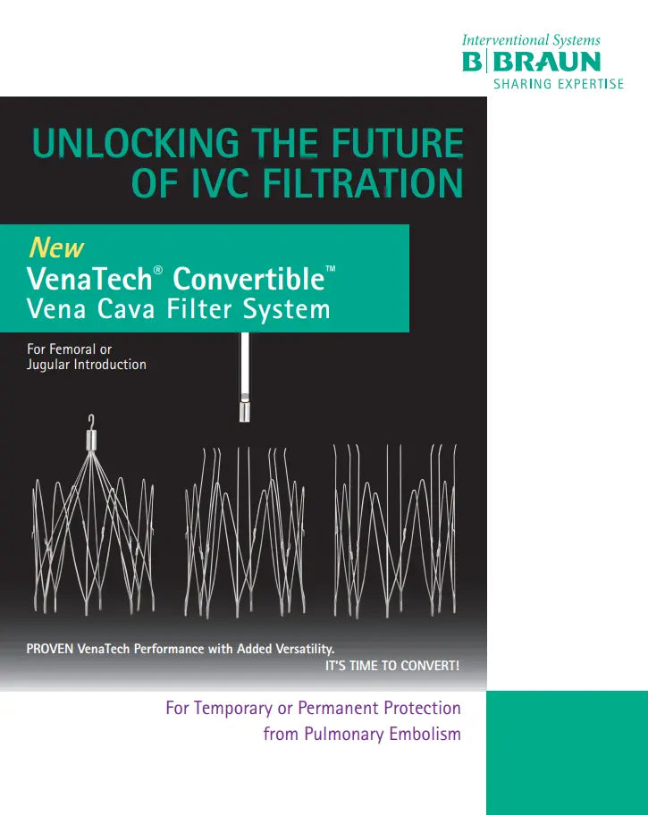 Bbraun VenaTech Convertible Vena Cava Filter Catalog