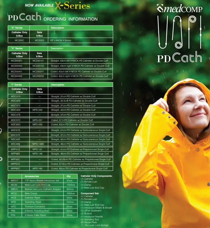 medCOMP Peritoneal Dialysis Catheters X, V , I Series (Catalog)
